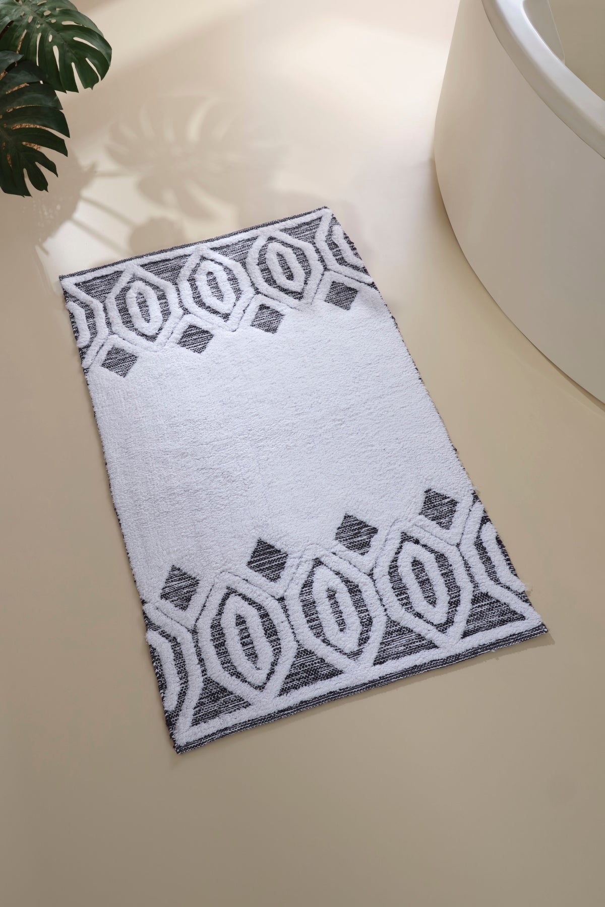 Sherry Tekli Banyo Paspası %100 Pamuk 70x110 Gri