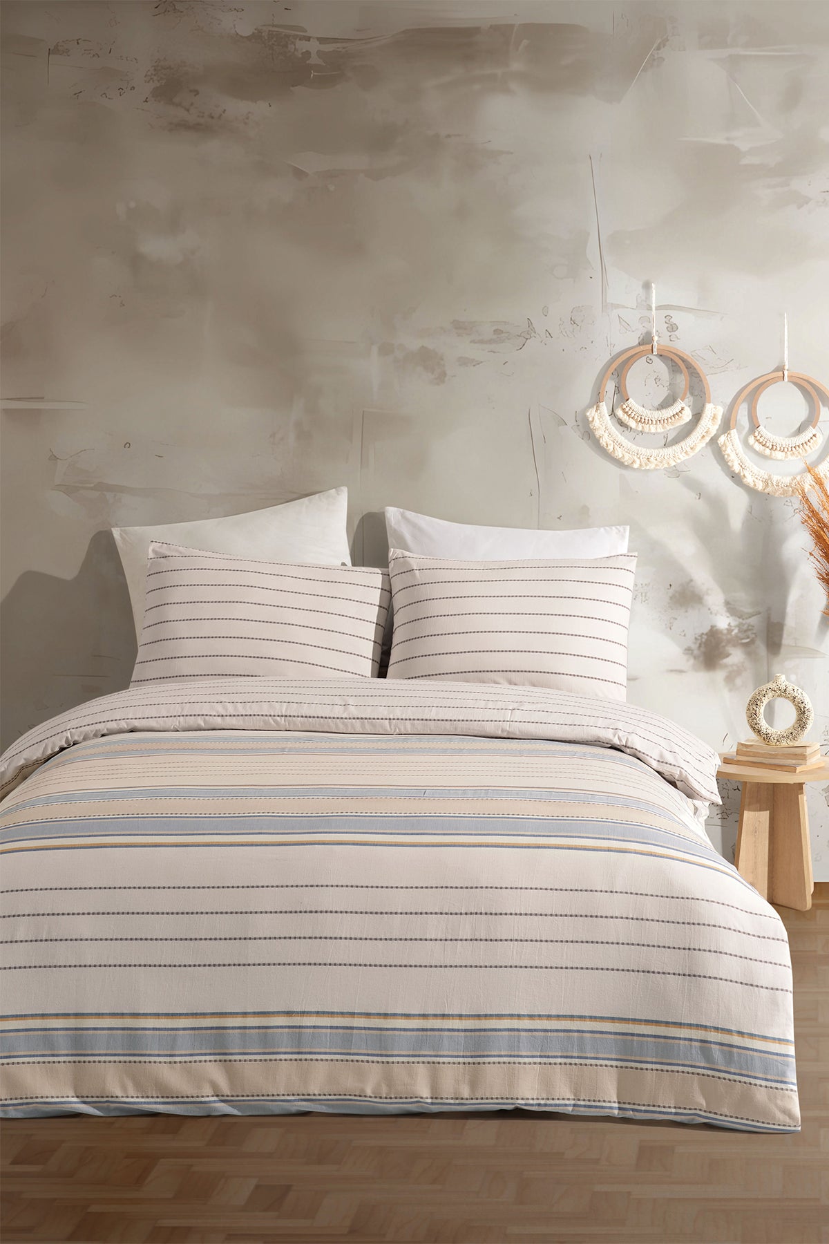 Tiago 5 Parça Çift Kişilik Çantalı Nevresim Takımı