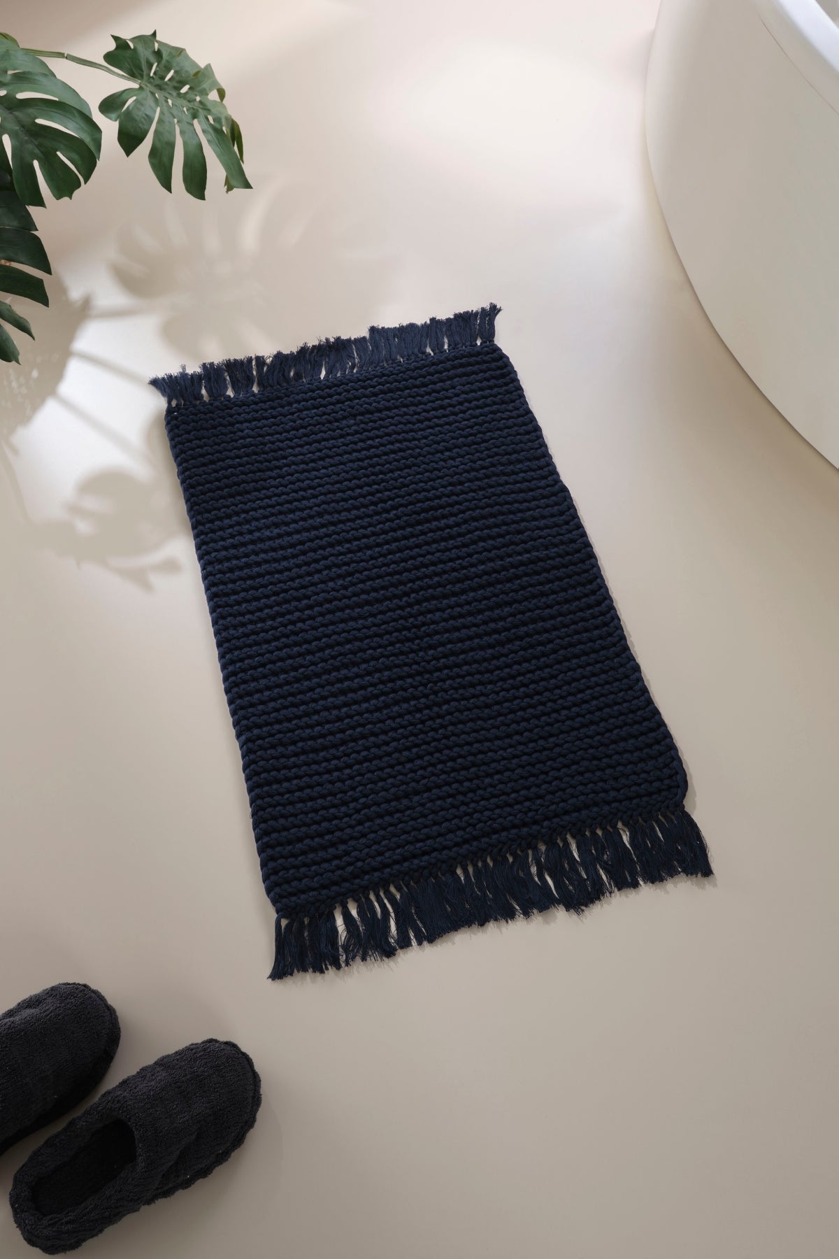 Lavish Single Bath Mat 100% Cotton 50x70 Navy Blue