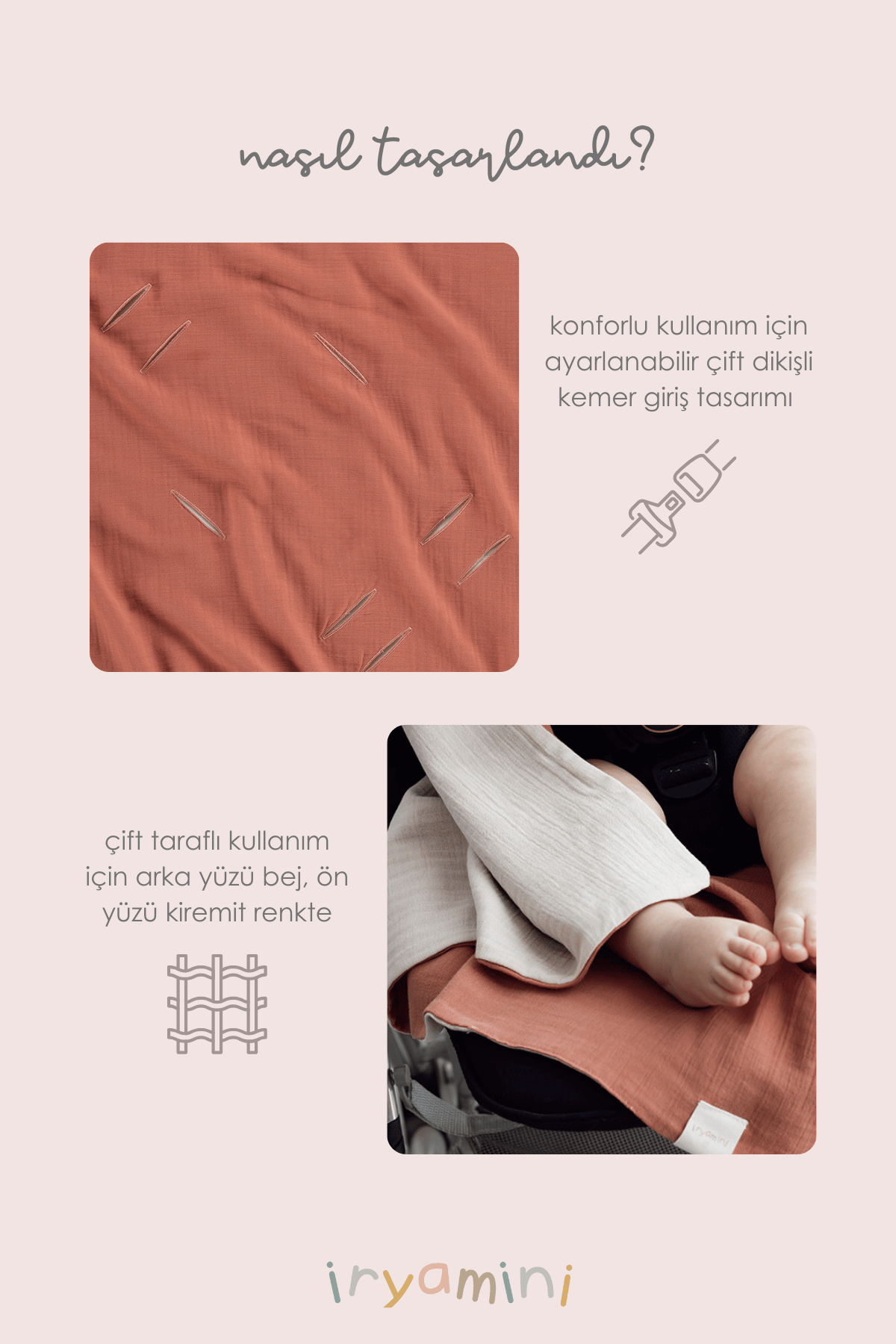 Colors of Joy Organic Cotton Muslin 2 Layer Stroller Cover Tile 85x85