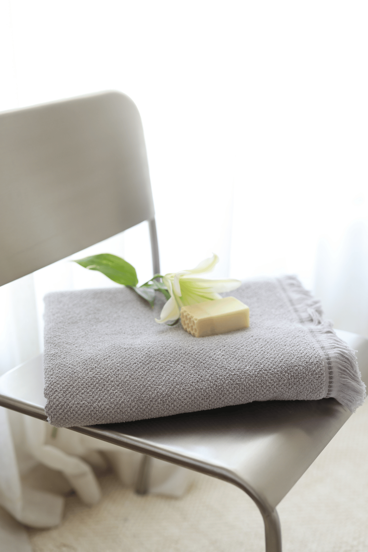 Travertine %100 Pamuk Yüz Havlusu 50x90 Gri