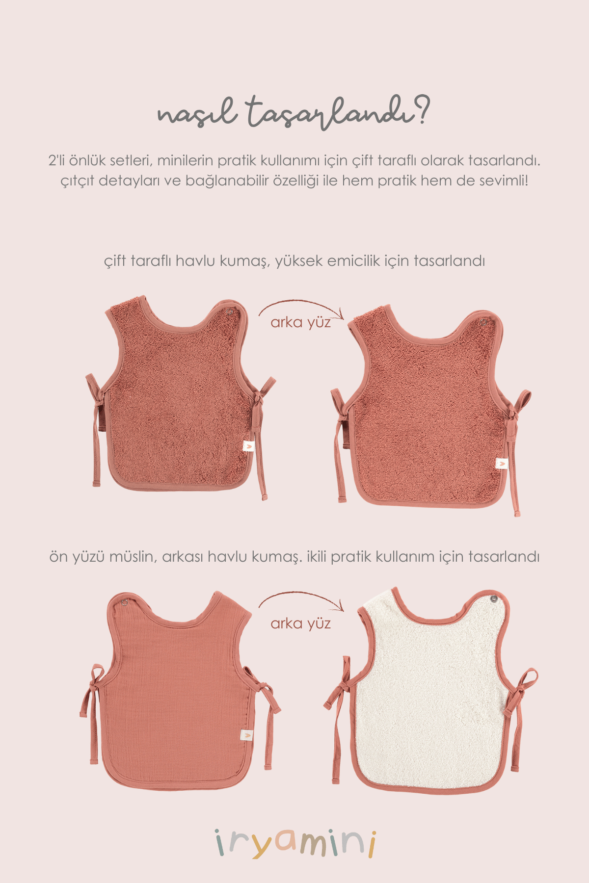 Colors of Joy 2-Piece Organic Cotton Muslin Baby Bib Set Tile