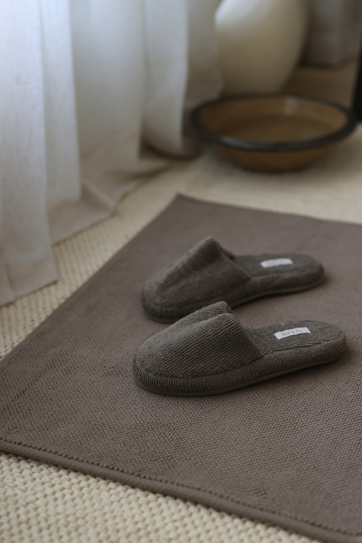 Solena %100 Pamuk Unisex Havlu Terlik Gri