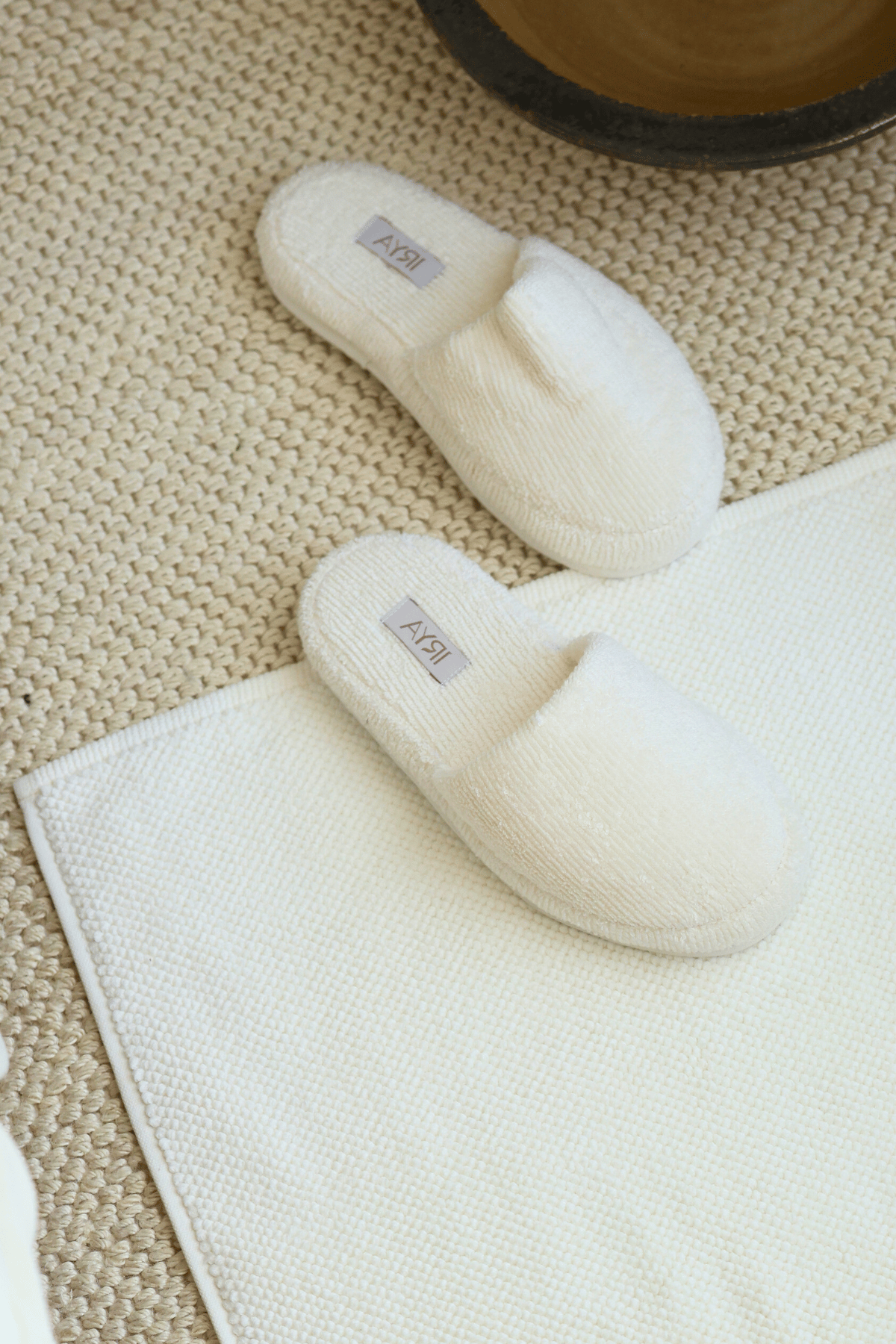 Solena %100 Pamuk Unisex Havlu Terlik Ekru