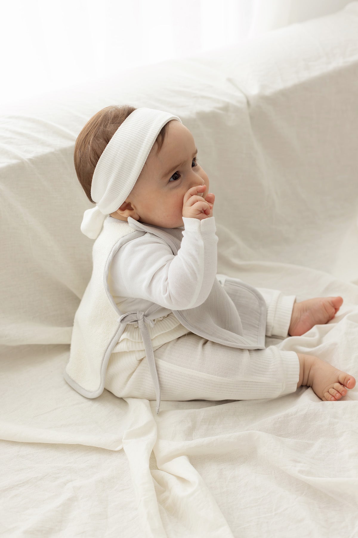 Colors of Joy 2'li Organik Pamuk Müslin Bebek Önlük Seti Gri