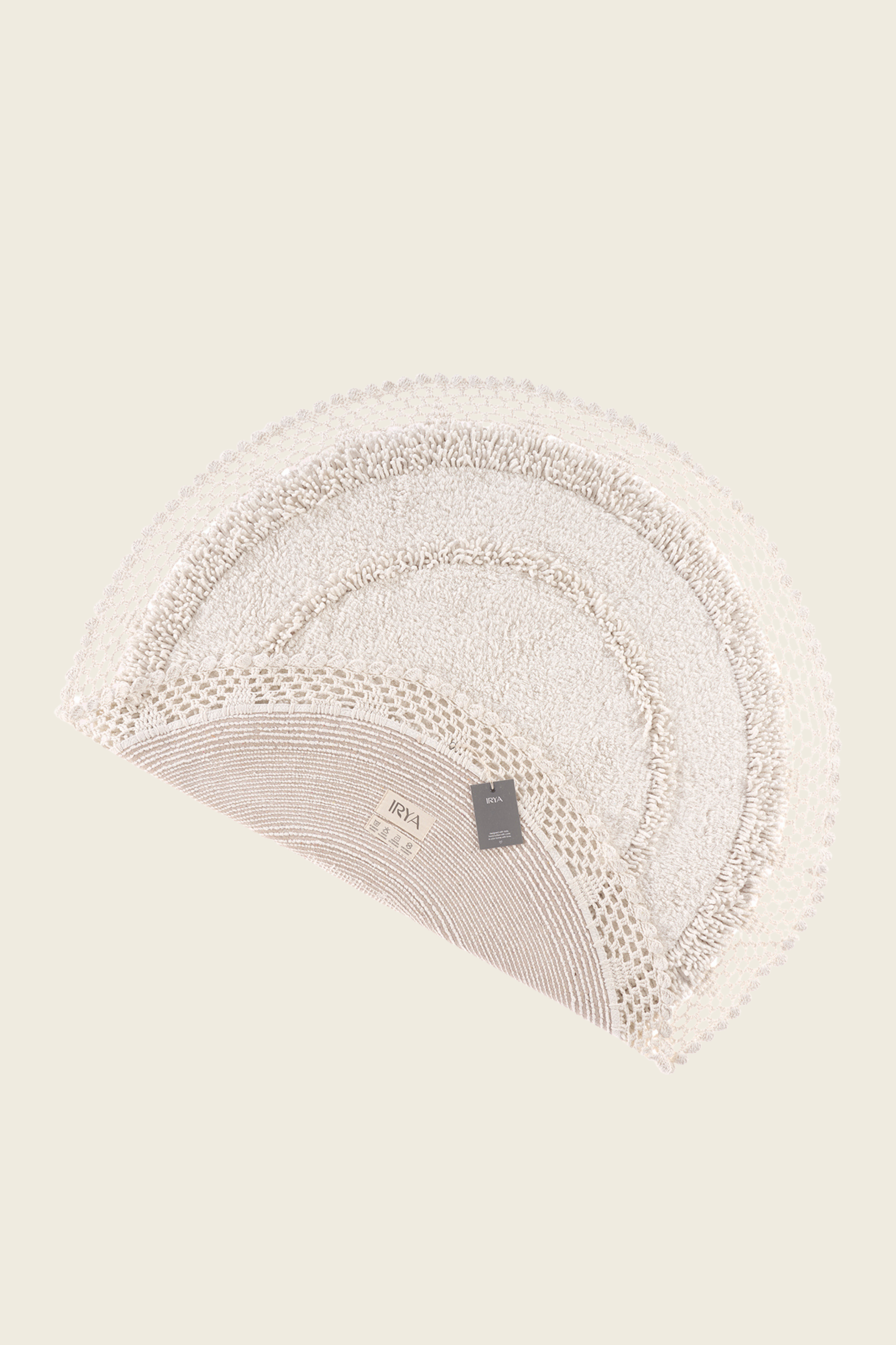 Moon Round Bath Mat 100% Cotton 120x120 Ecru