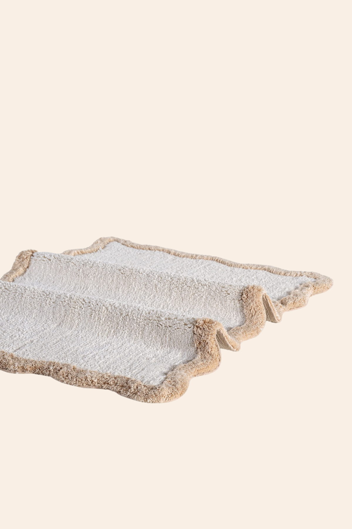 Scallop Takım Bambu Banyo Paspası 40x60+60x90 Cm Bej