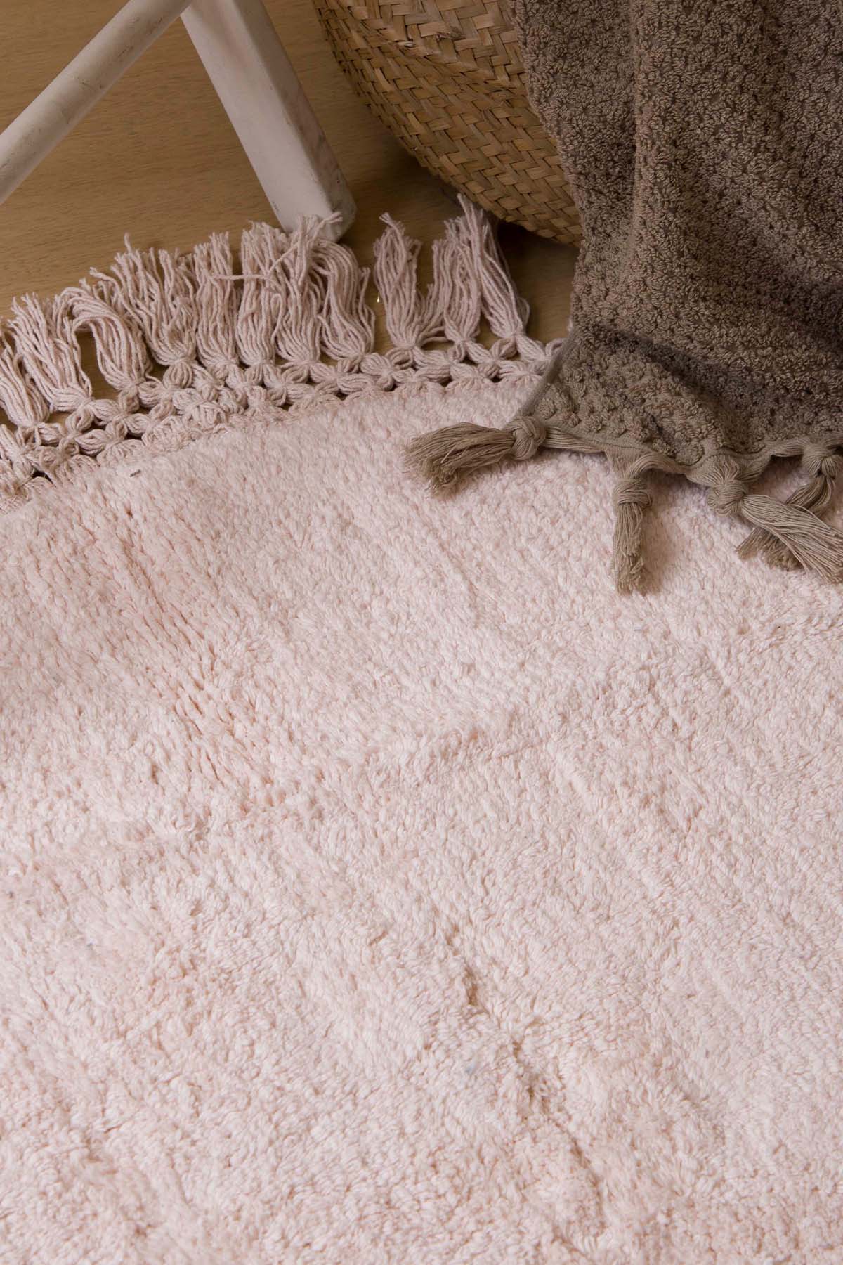 Lora Round Bath Mat 100% Cotton 90x90 Pink