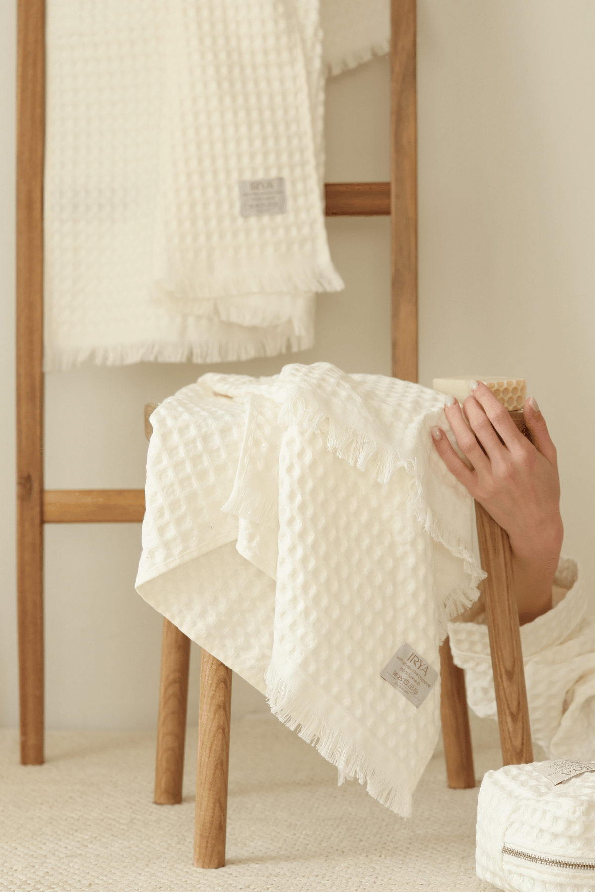 Aura Waffle Havlu Ekru 50X100