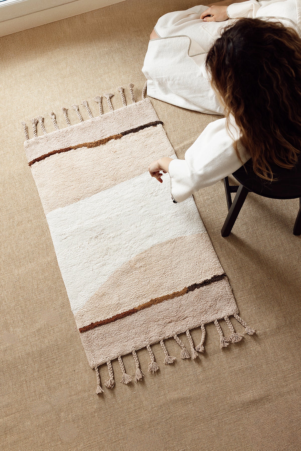 Marble Tekli Banyo Paspası %100 Pamuk 60x100 Kahverengi