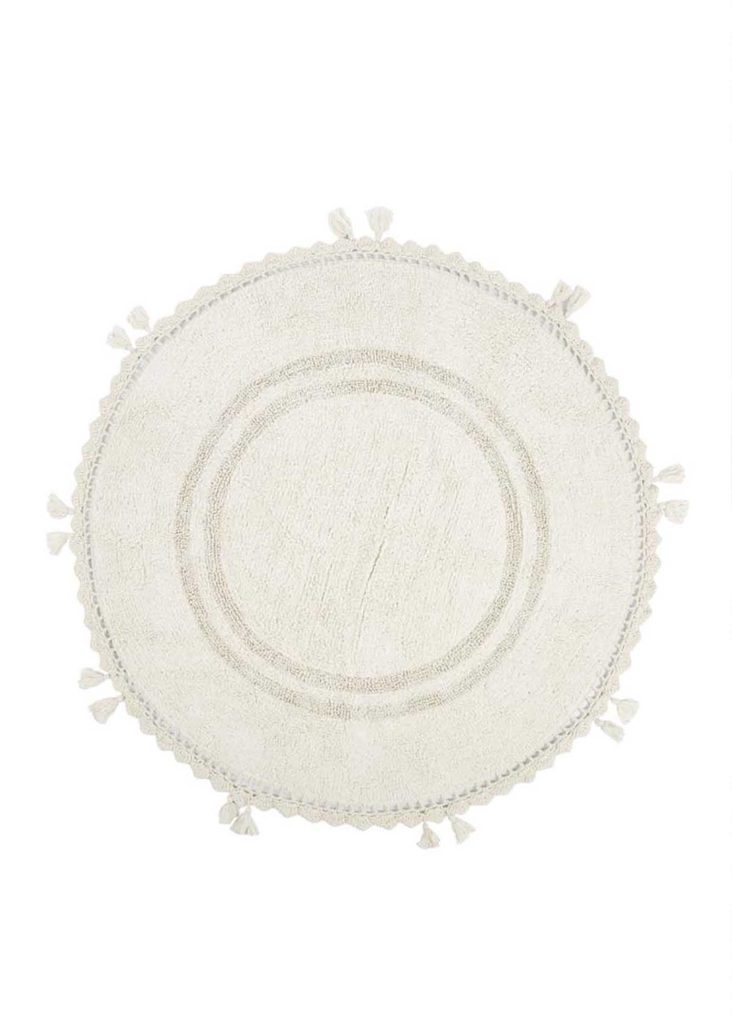Olivid Round Bath Mat 100% Cotton 100x100 Ecru