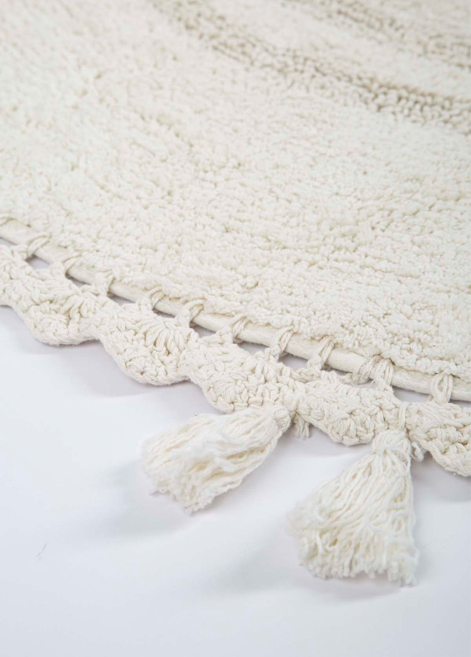 Olivid Round Bath Mat 100% Cotton 100x100 Ecru