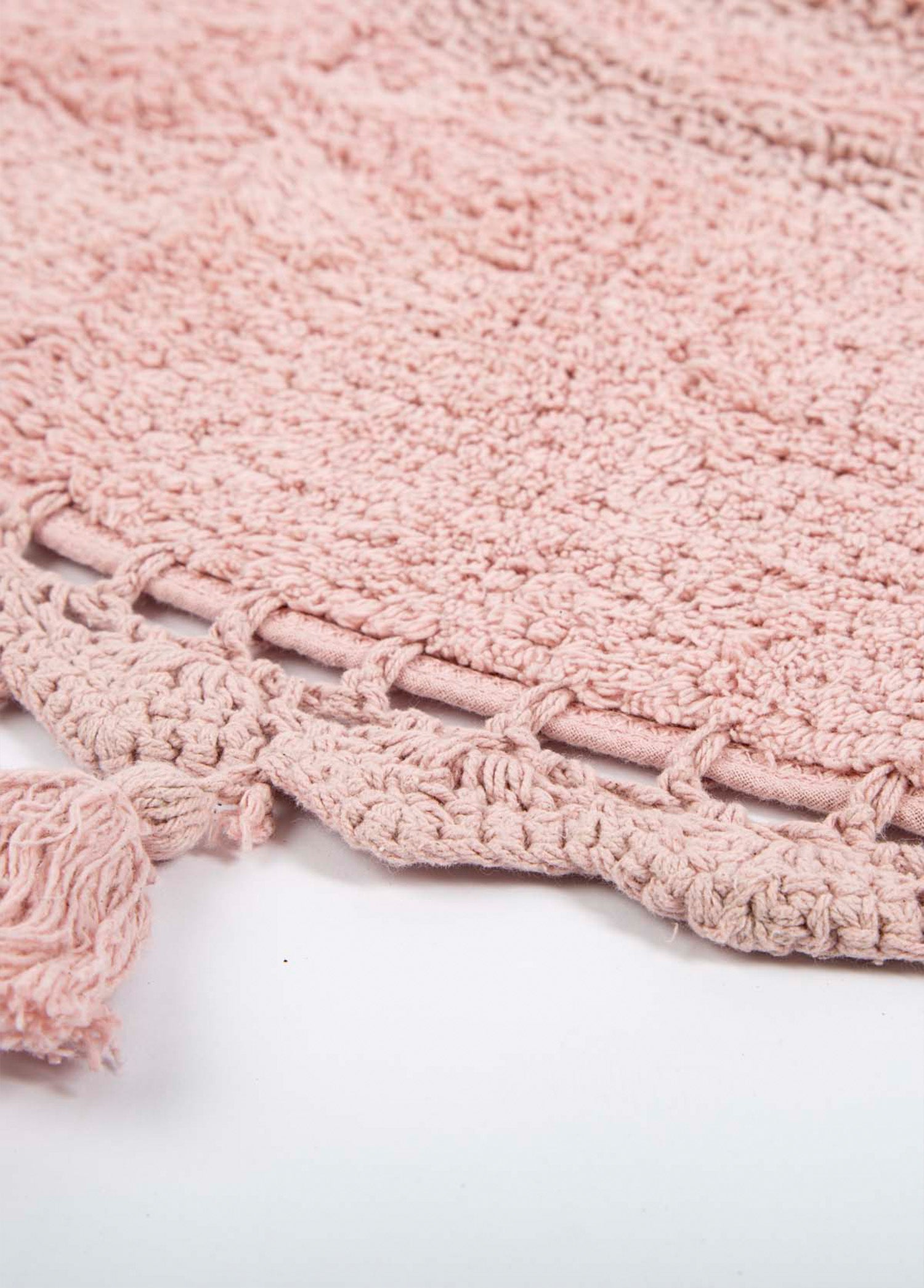 Olivid Yuvarlak Banyo Paspası %100 Pamuk 100x100 Pembe