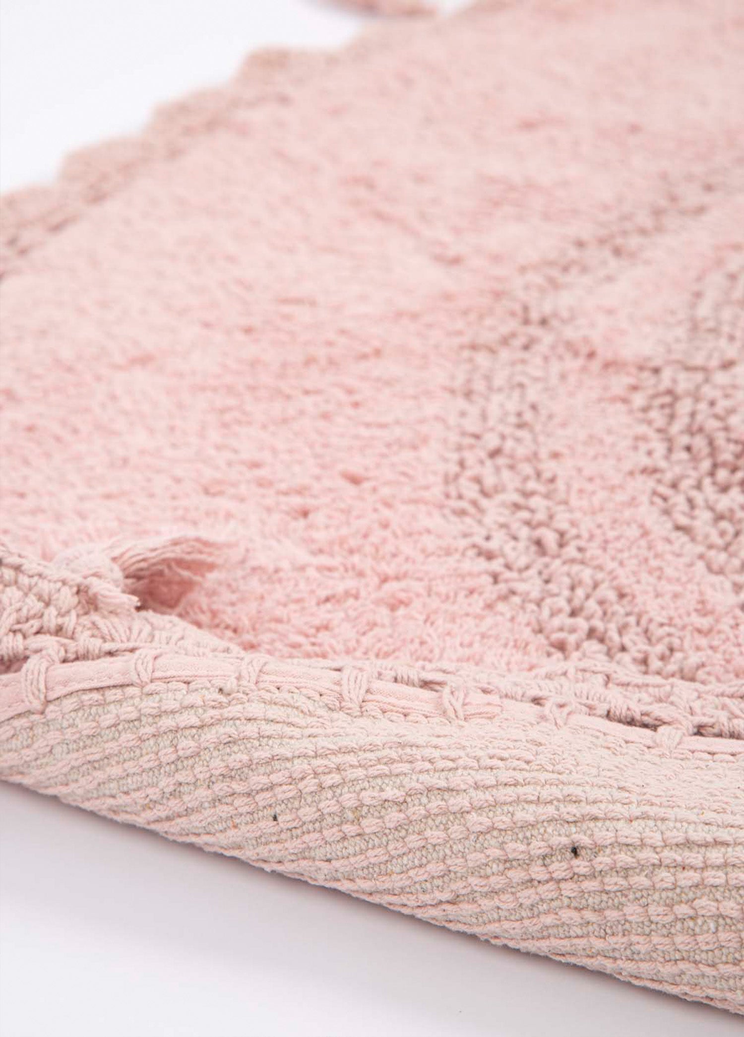 Olivid Yuvarlak Banyo Paspası %100 Pamuk 100x100 Pembe