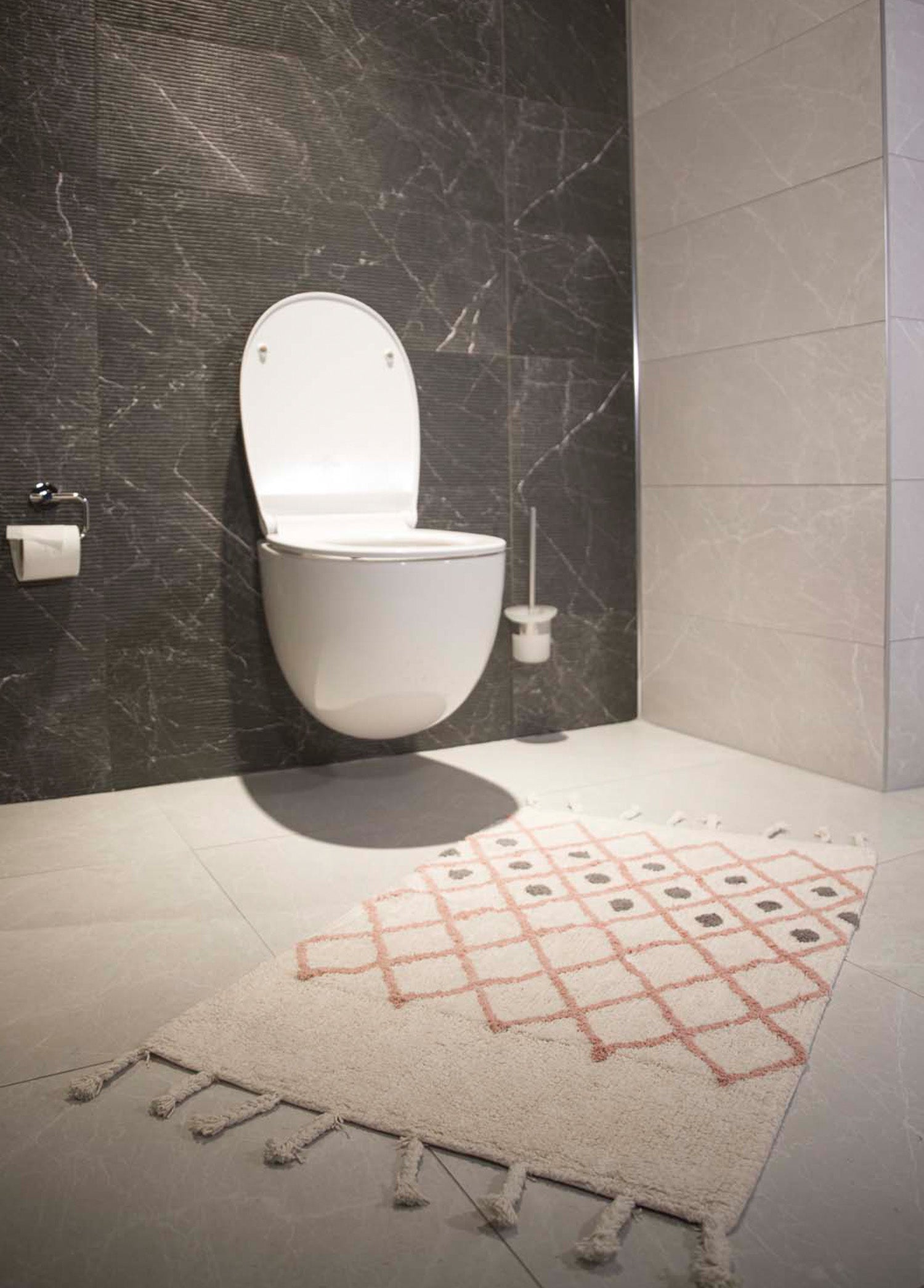 Neveda Tekli Banyo Paspası %100 Pamuk 60x90 Pembe