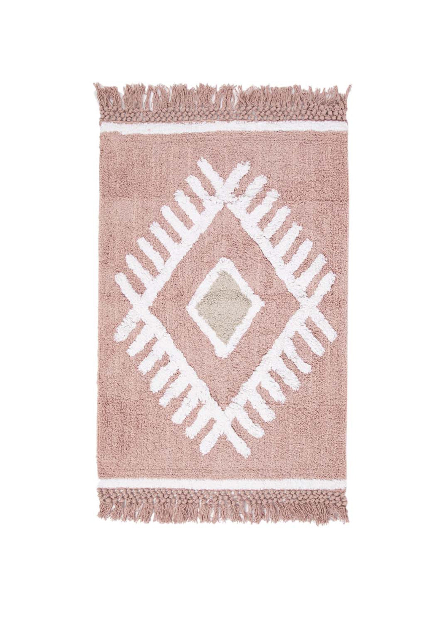 Nell Tekli Banyo Paspası %100 Pamuk 60x90 Pembe