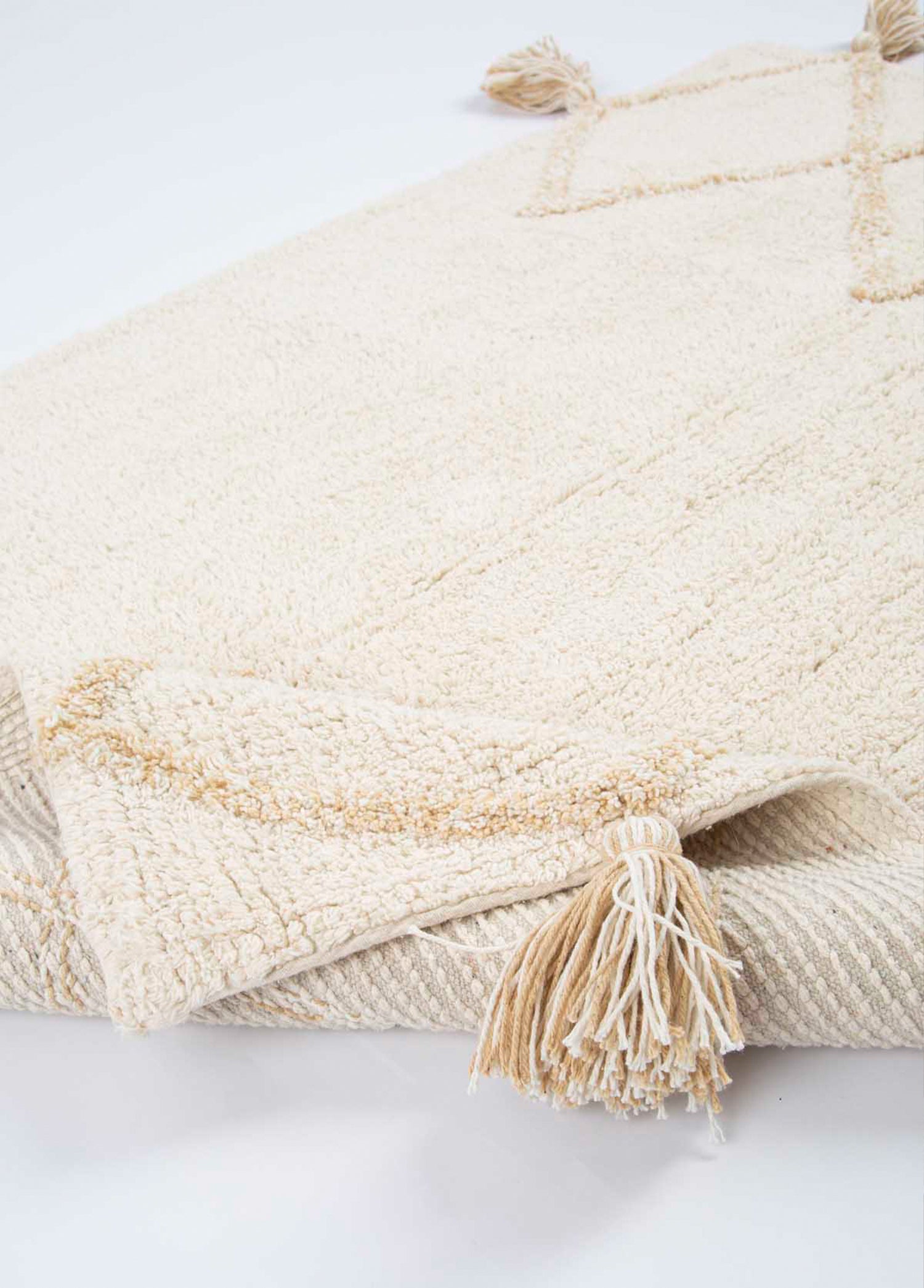 Agnes 2 Piece Bath Mat Set 100% Cotton 40x60 + 60x90 Ecru