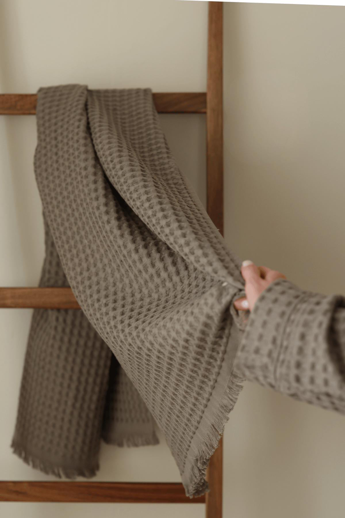 Aura Waffle Banyo Havlusu Gri 70x140