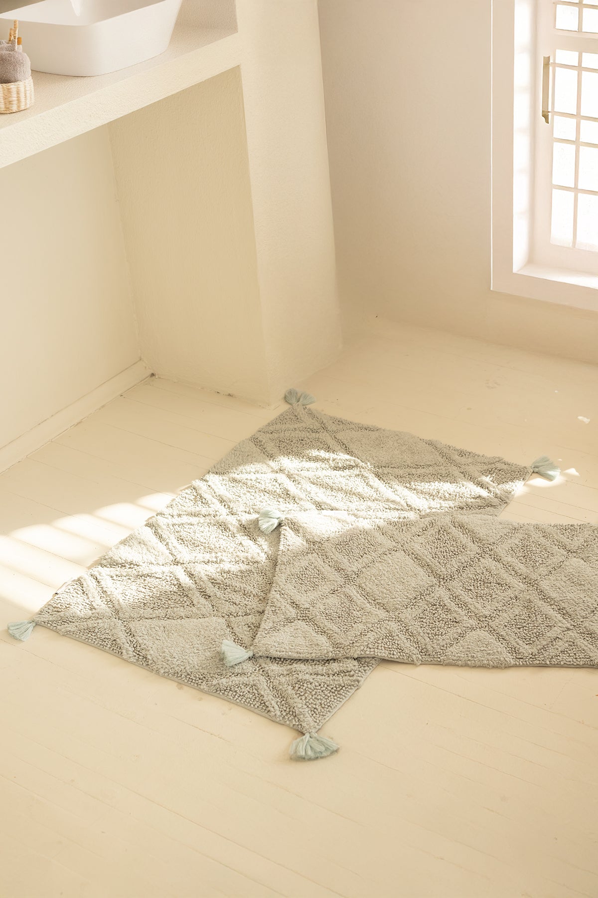 Maxi 2’li Takım Banyo Paspası %100 Pamuk 40x60 + 60x90 Yeşil