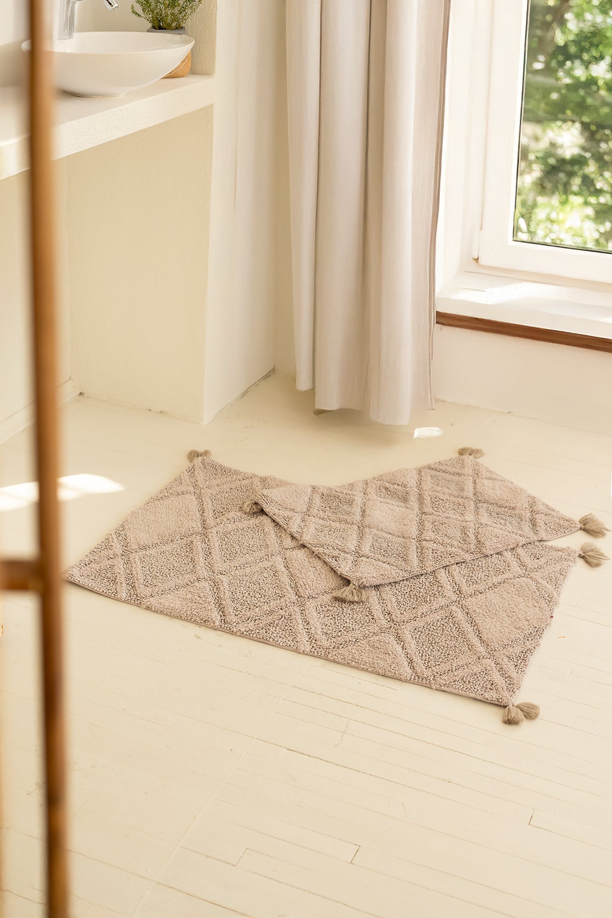 Maxi 2’li Takım Banyo Paspası %100 Pamuk 40x60 + 60x90 Gri