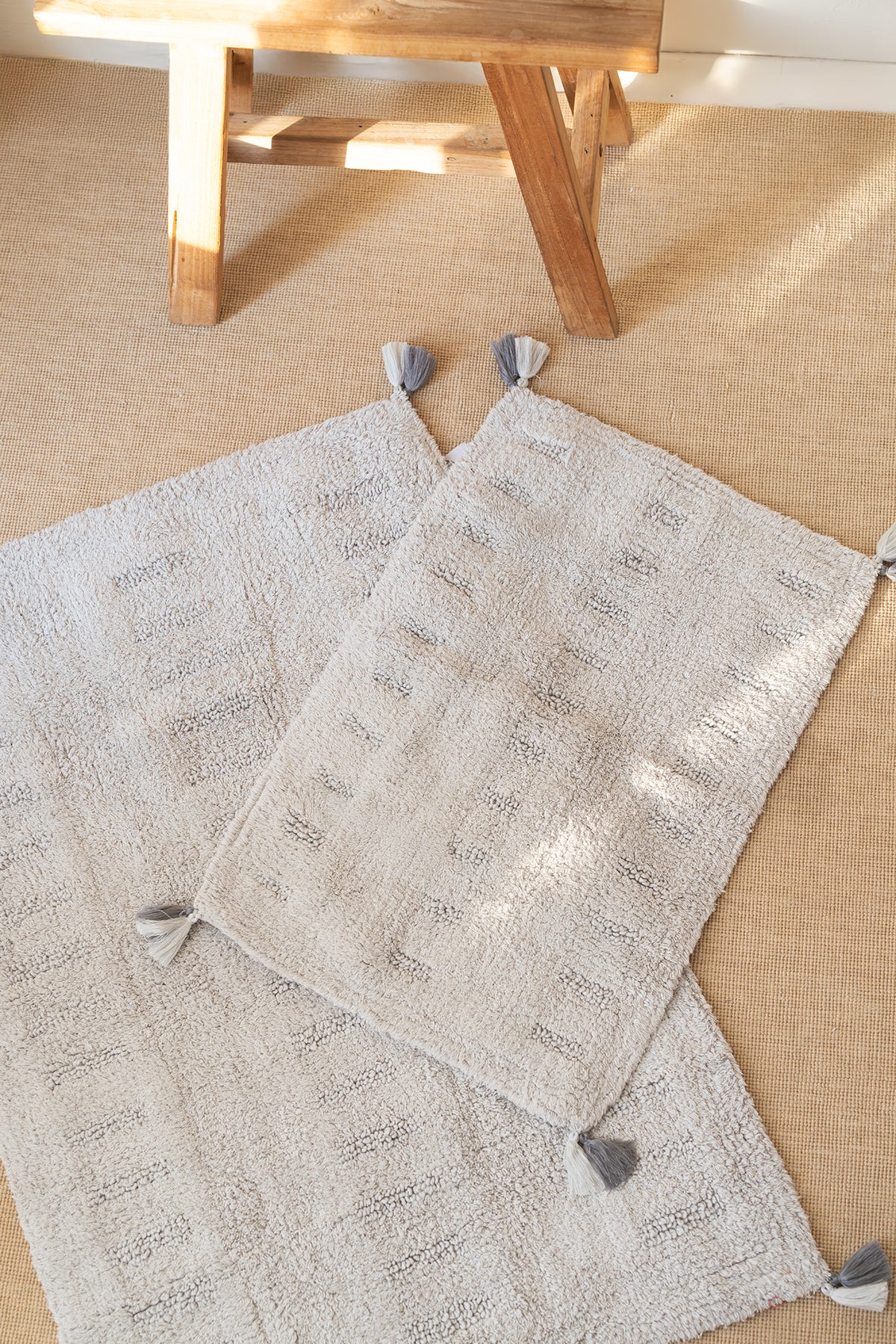 Togo 2’li Takım Banyo Paspası %100 Pamuk 40x60 + 60x90 Gri