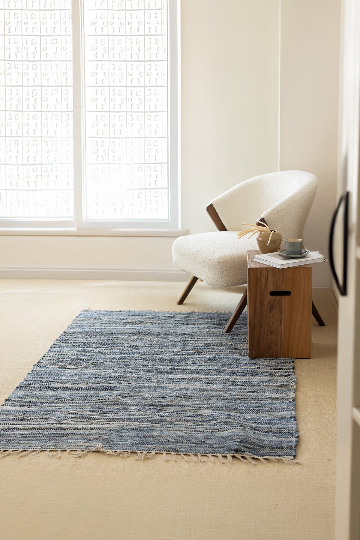 Striped Denim Kilim Ekru/İndigo 60x90