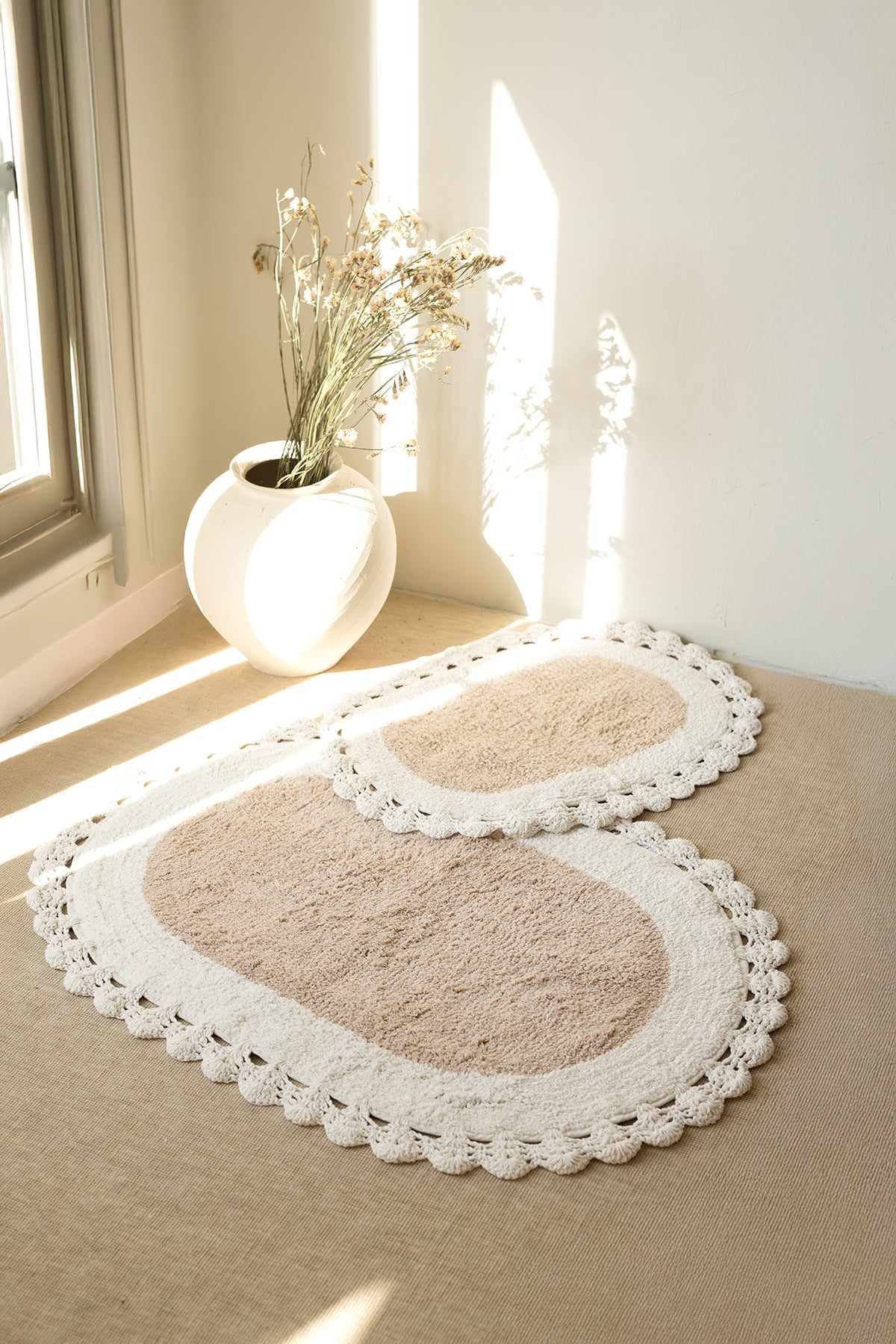 Bianca 2 Piece Bath Mat Set 100% Cotton 40x60 + 60x90 Brown