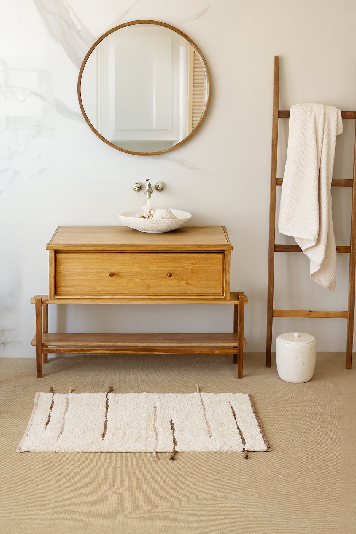 Earth Tekli Banyo Paspası %100 Pamuk 50x80 cm Kahverengi