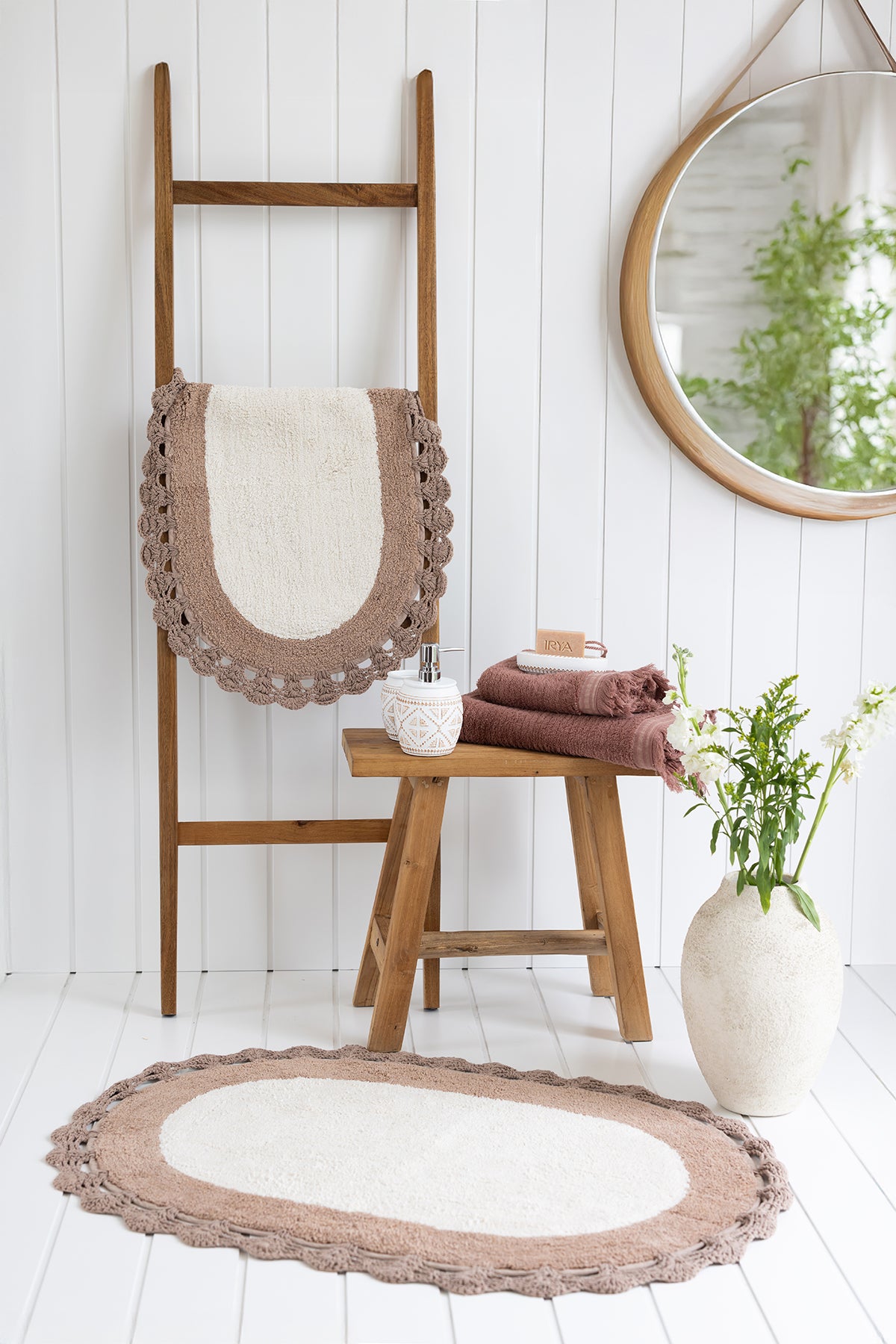 Bianca 2 Piece Bath Mat Set 100% Cotton 40x60 + 60x90 Bitter Coffee