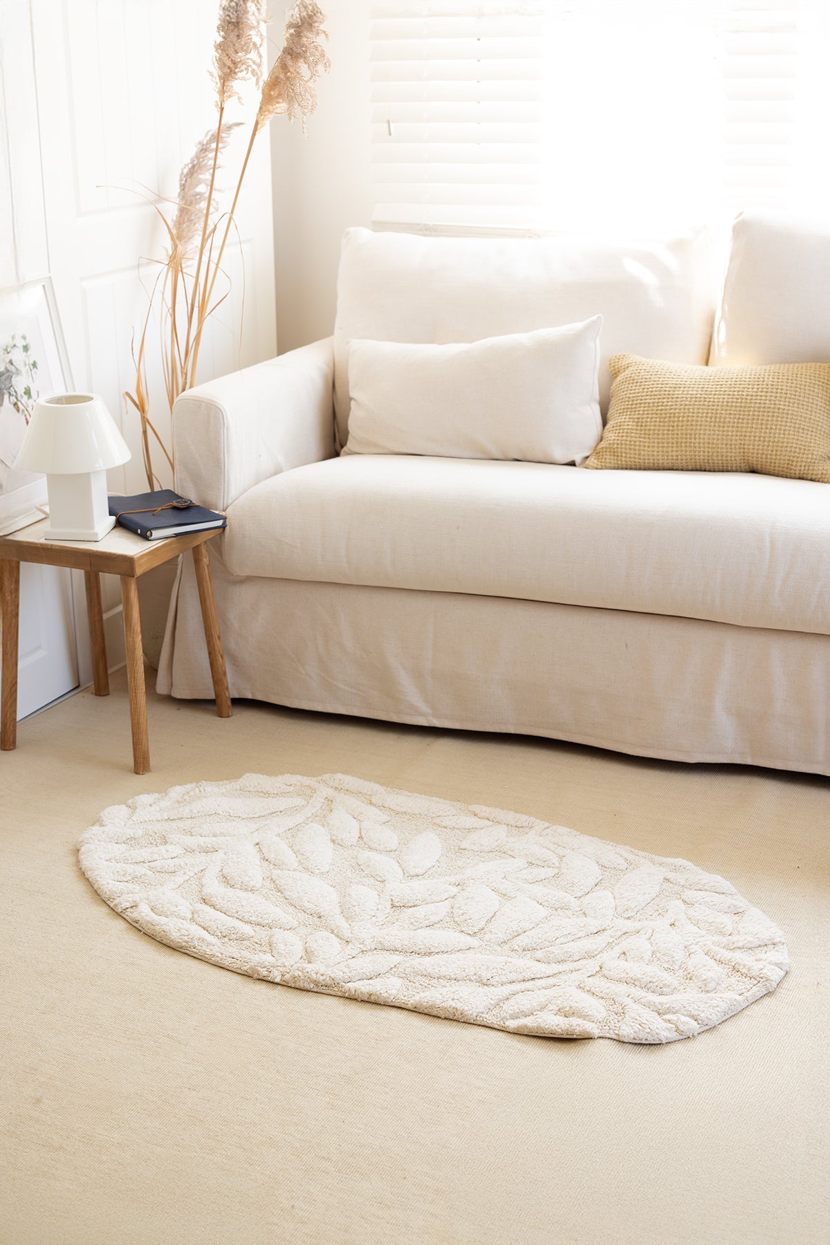 Allesi Tekli Banyo Paspası %100 Pamuk 65x115 Ekru