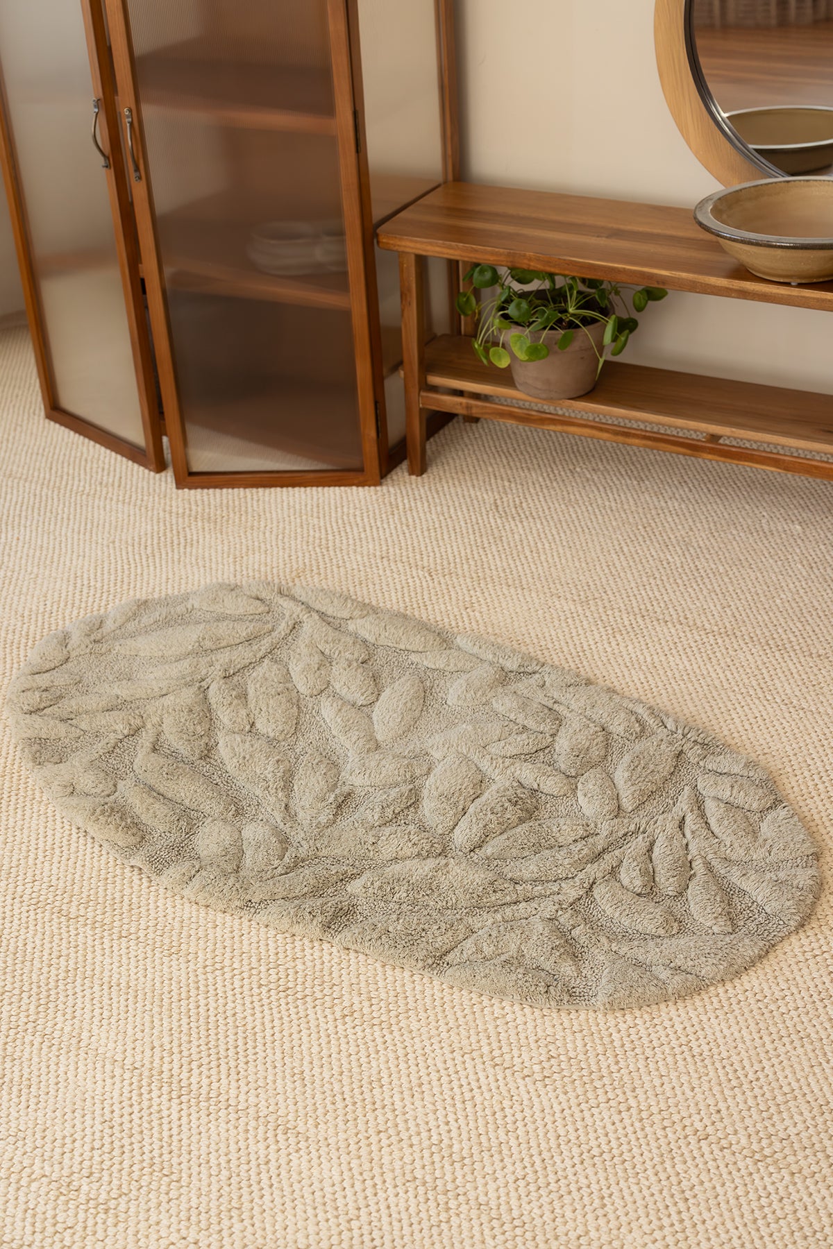 Allesi Tekli Banyo Paspası %100 Pamuk 65x115 Yeşil