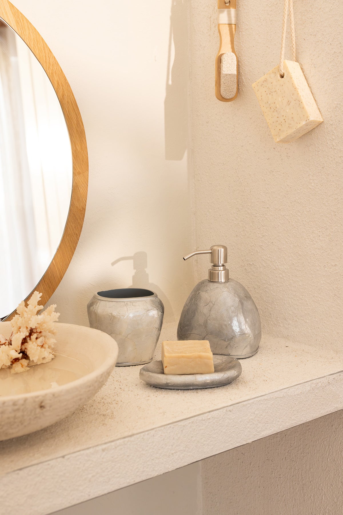 Sedef 3 Parça Banyo Seti Gri