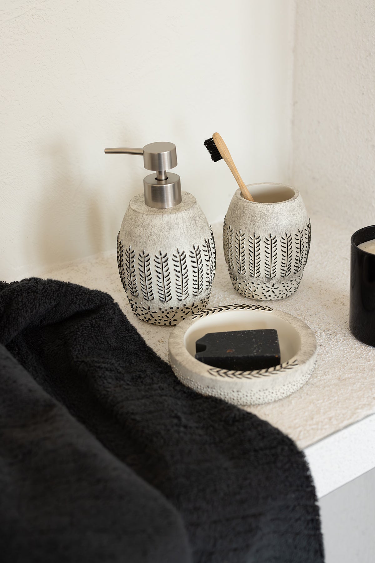 Allesi 5 Parça Banyo Seti Gri