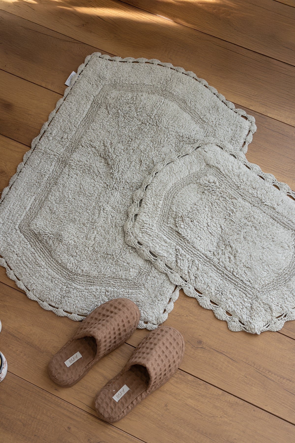 Dale 2 Piece Bath Mat Set 100% Cotton 40x60 + 60x90 Gray