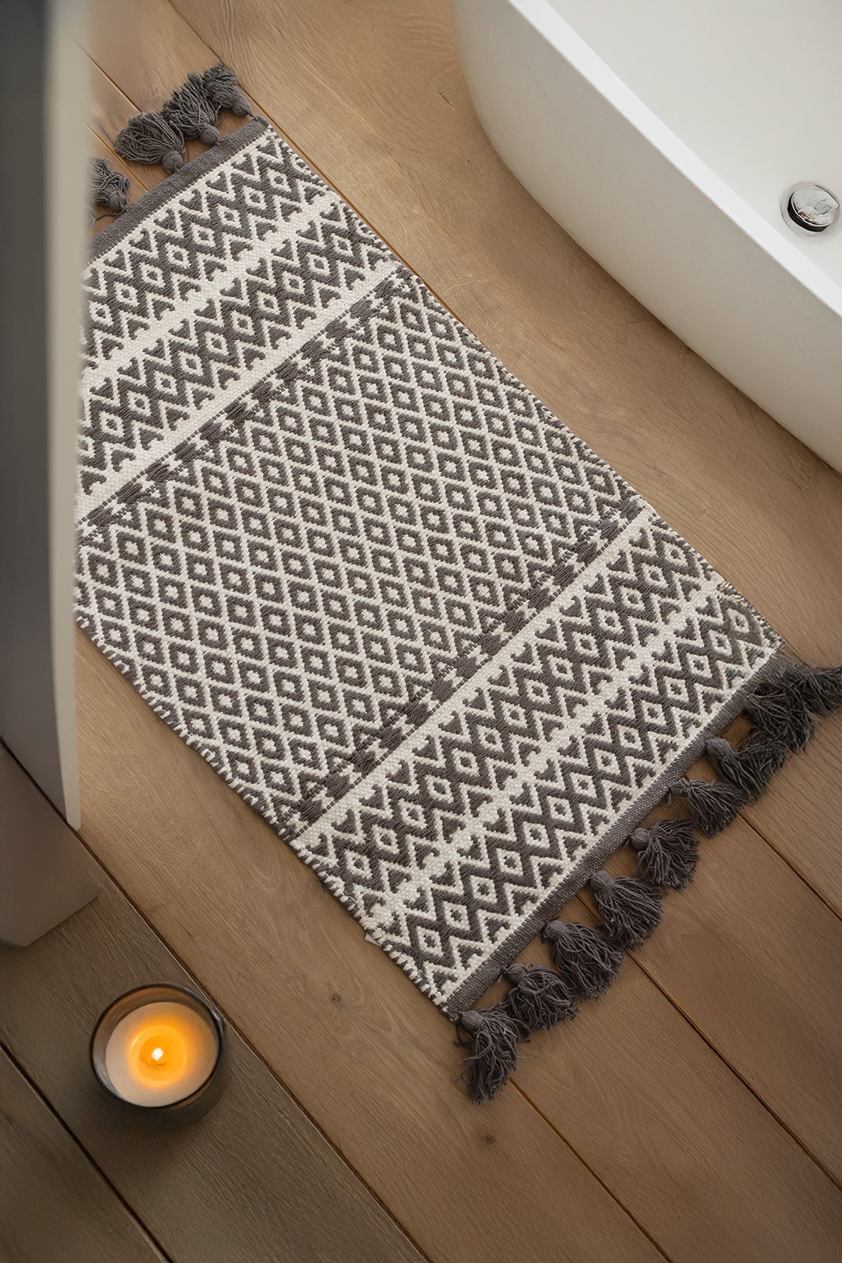King Tekli Banyo Paspası %100 Pamuk 60x90 Antrasit