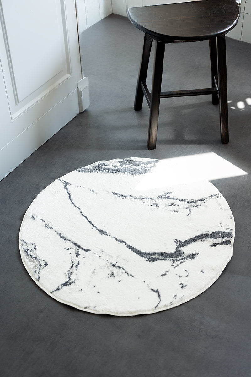 Marmera Yuvarlak Banyo Paspası 70x70 Koyu Gri