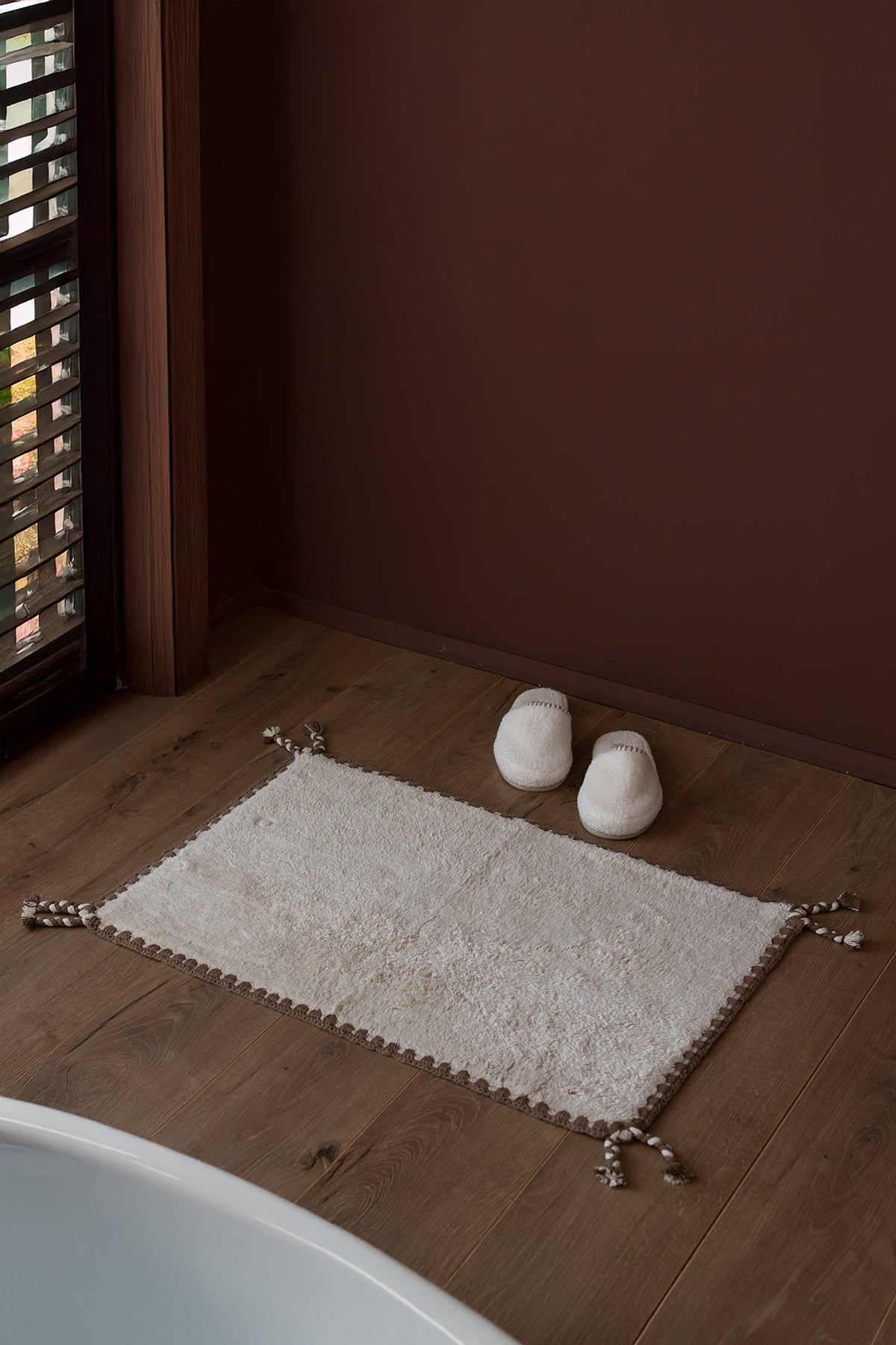 Vina Tekli Banyo Paspası Bambu 60x100 cm Açık Bej