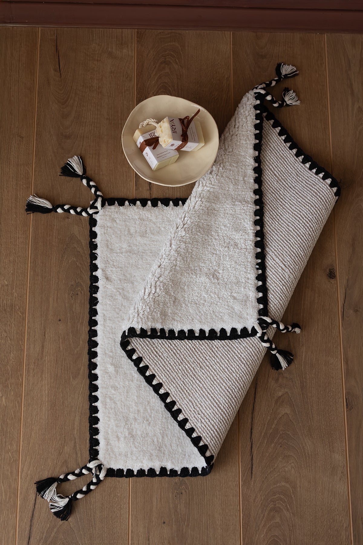 Vina Tekli Banyo Paspası Bambu 60x100 cm Ekru