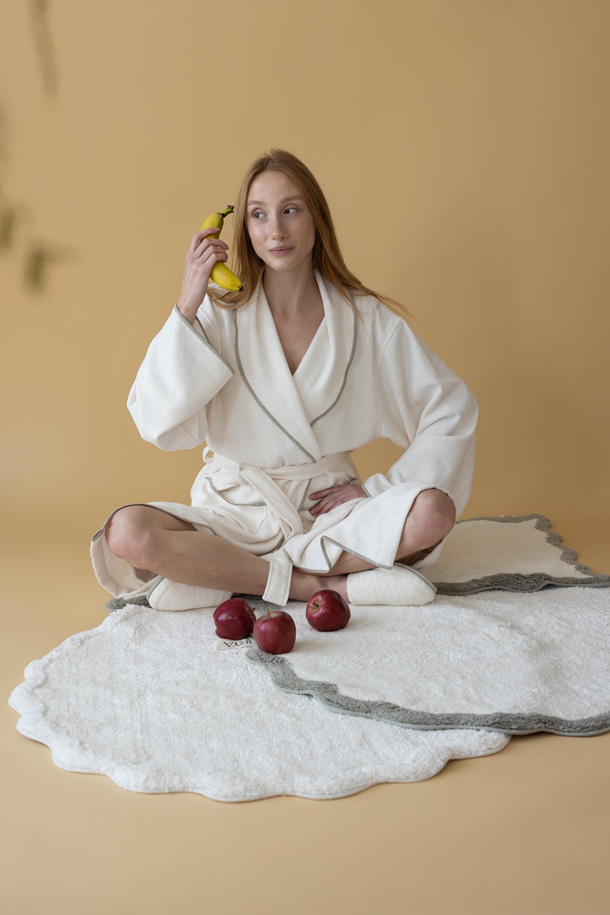 Scallop Yuvarlak Banyo Paspası Bambu 90x90 Yeşil