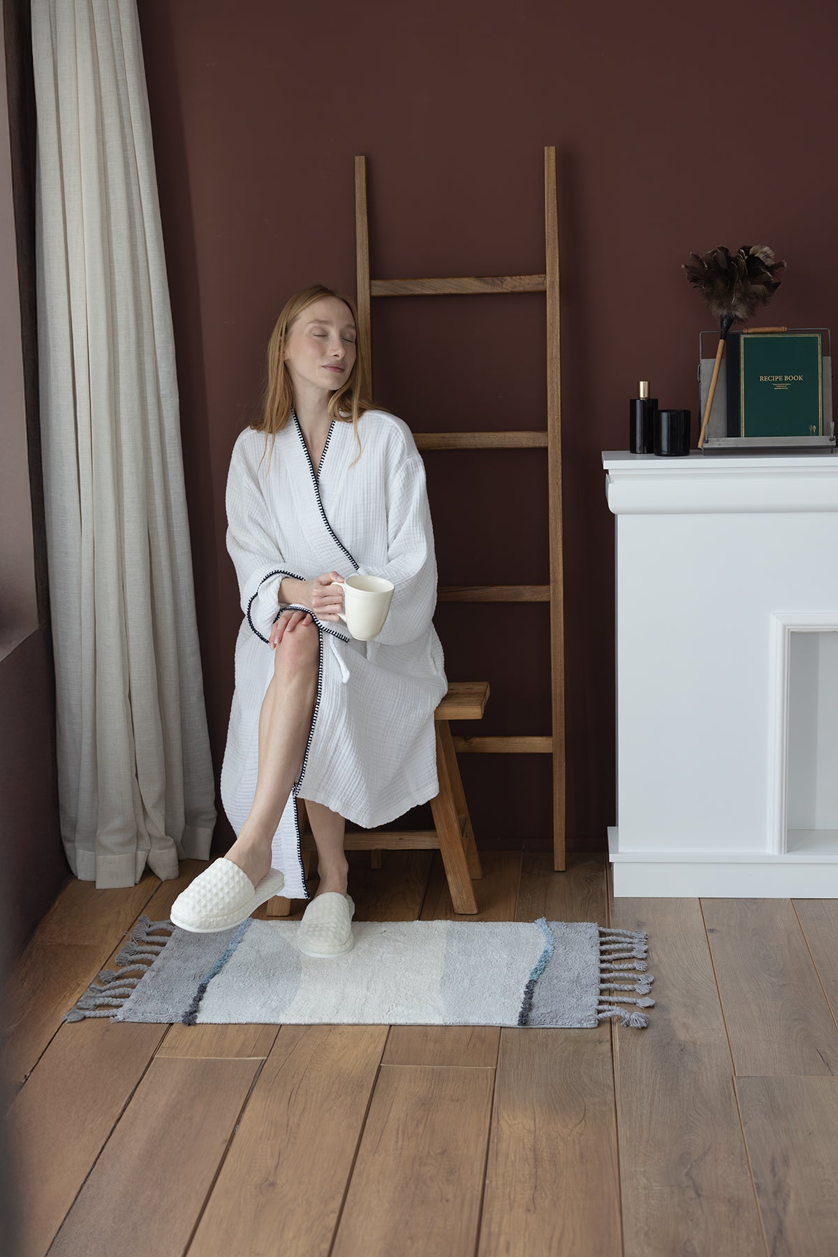 Marble Tekli Banyo Paspası %100 Pamuk 60x100 Gri