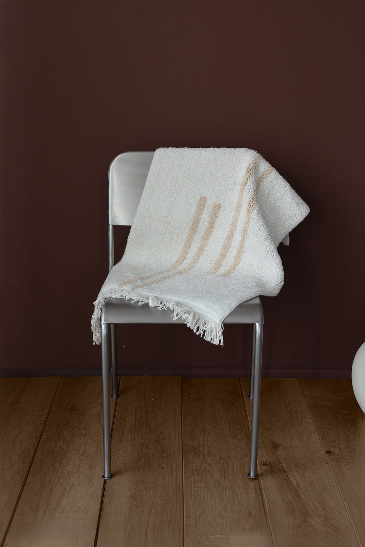 Bound Tekli Banyo Paspası %100 Pamuk 50x80 cm Beyaz