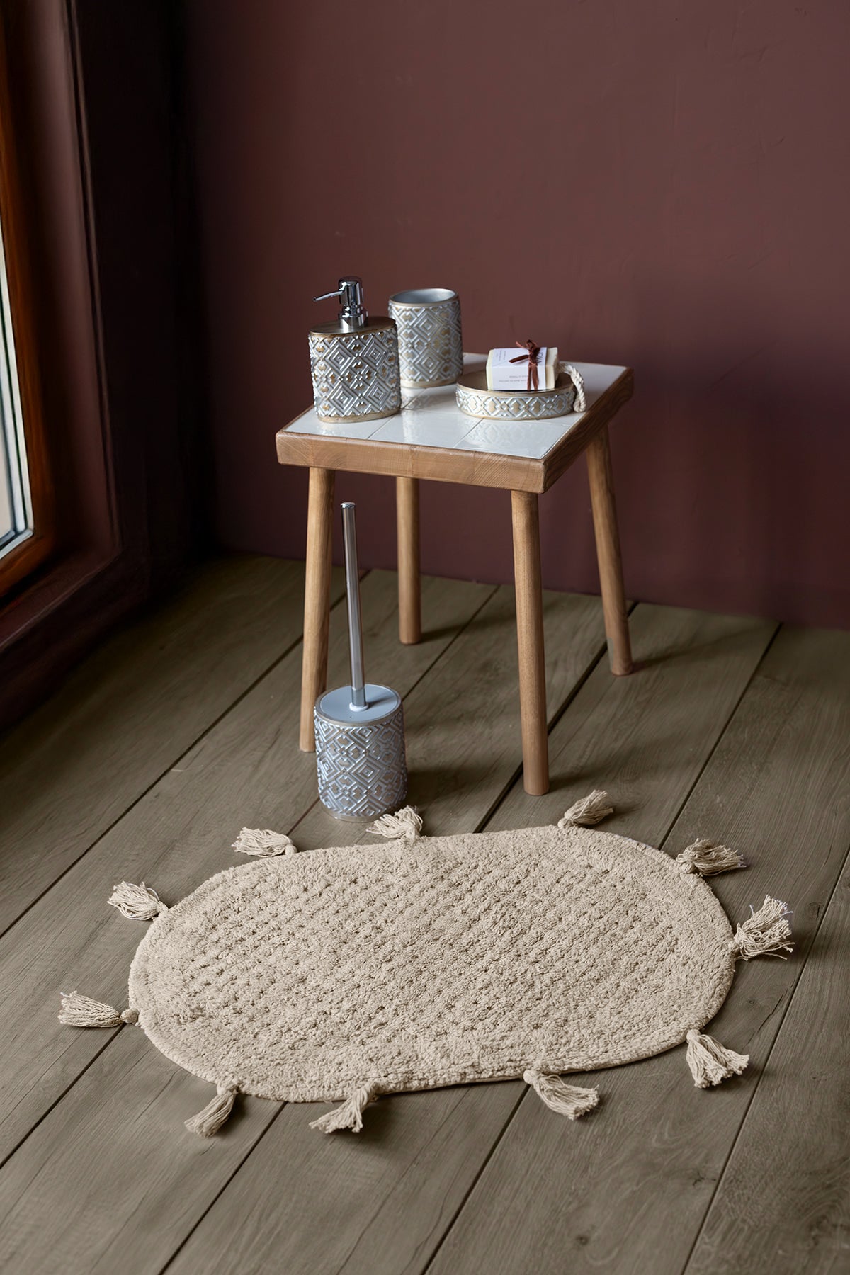 Lampetie | Elora Tekli Banyo Paspası 40x60 Kahverengi