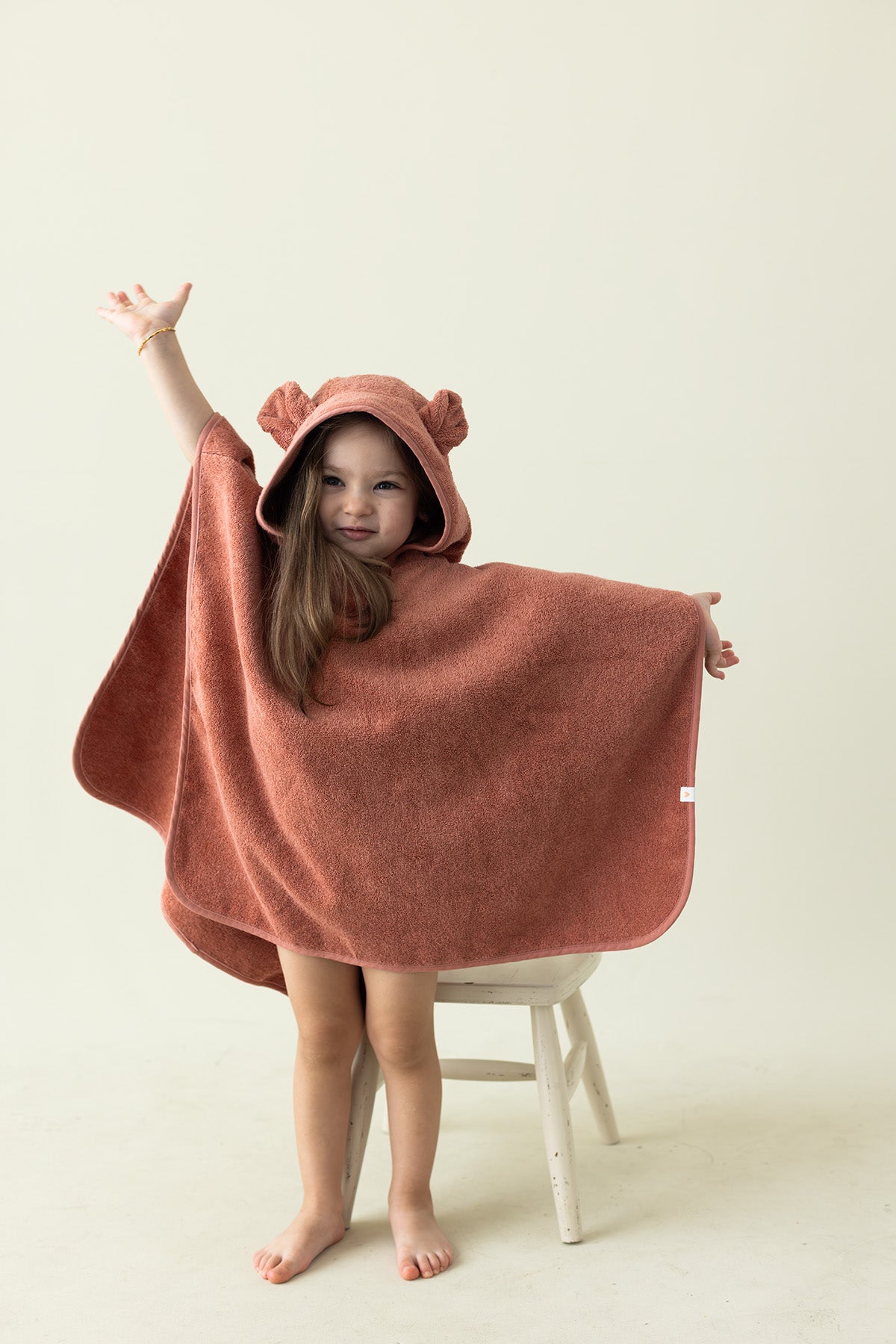 Tiny Bear Organic Cotton Kids Poncho Tile