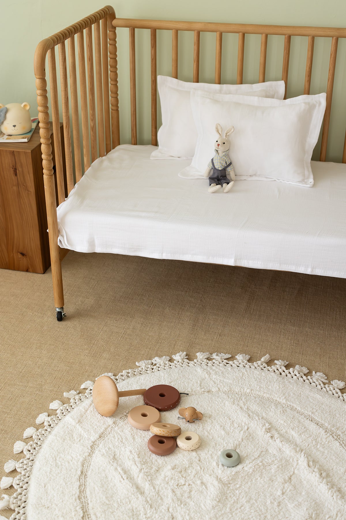 Nora Yuvarlak Banyo Paspası %100 Pamuk 90x90 Ekru