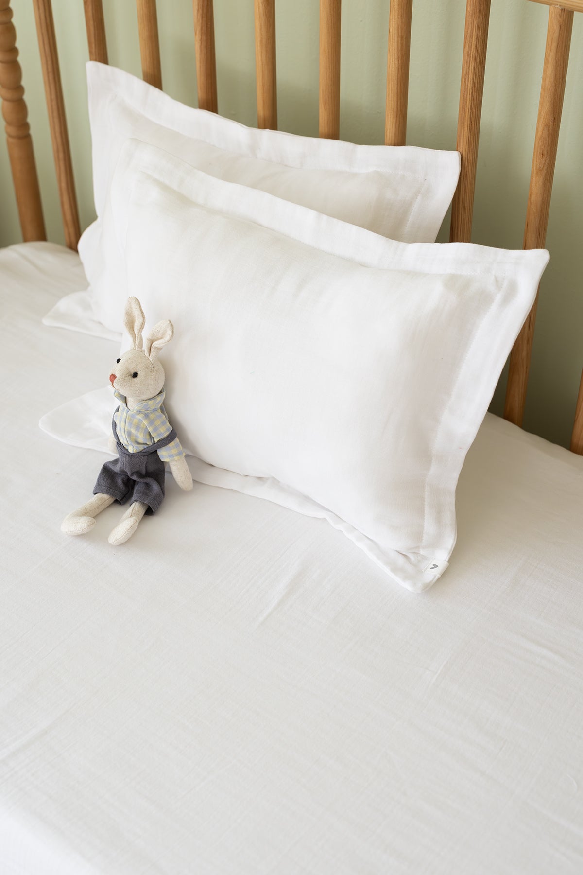 2'li Çocuk Organik Müslin Yastık Kılıfı Seti Ekru