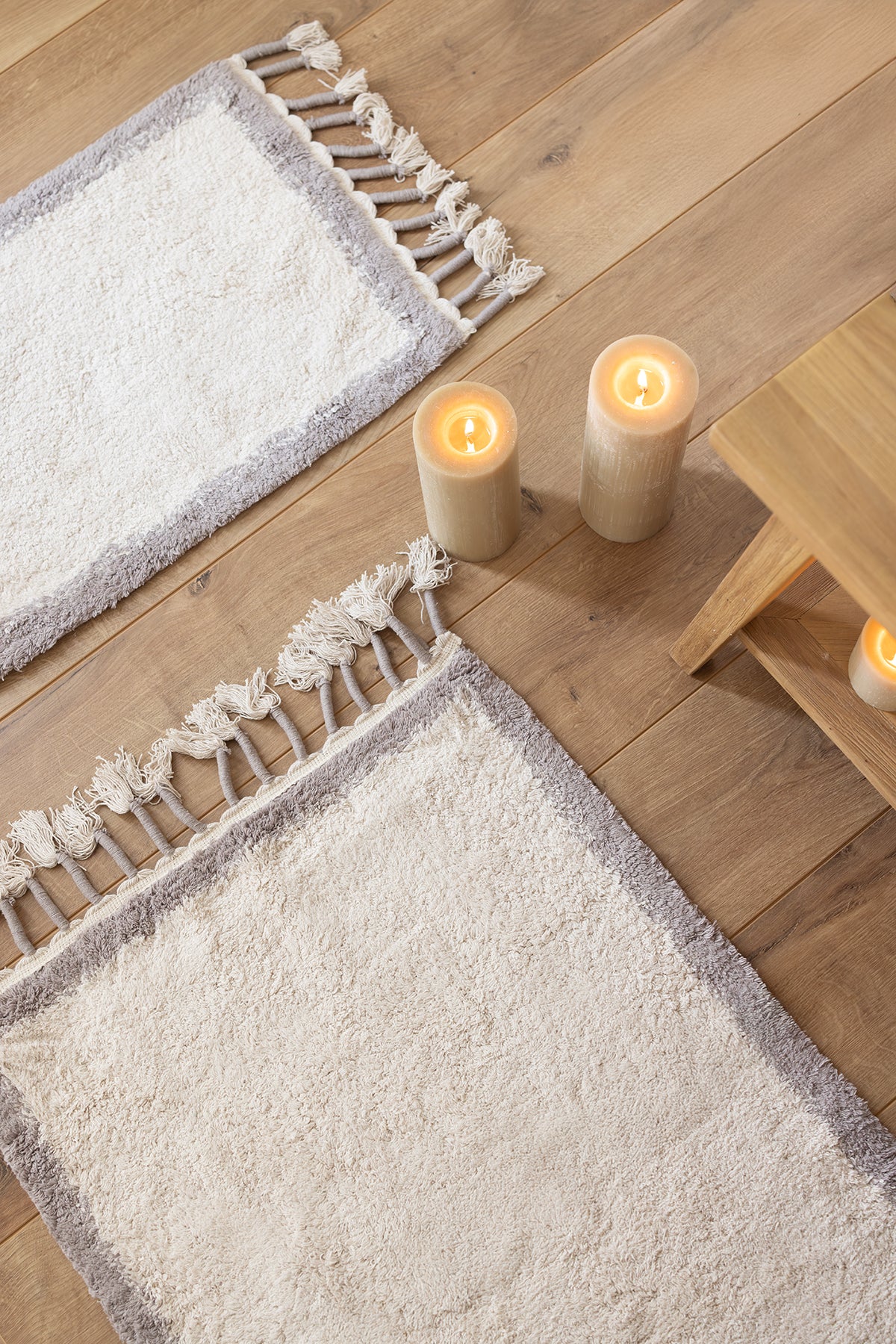 Root 2’li Takım Banyo Paspası Bambu 40x60+60x90 cm Koyu Gri