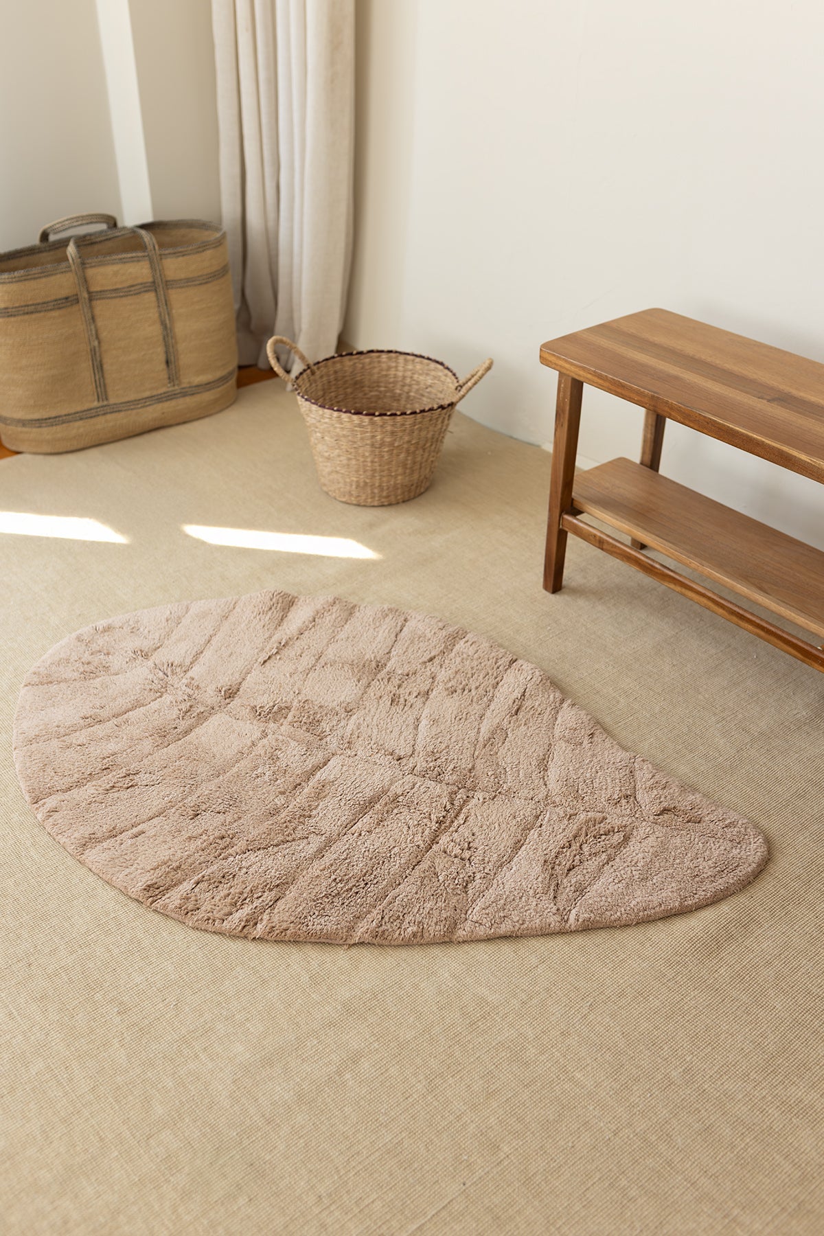 Tropic Tekli Banyo Paspası %100 Pamuk 70x110 Bej