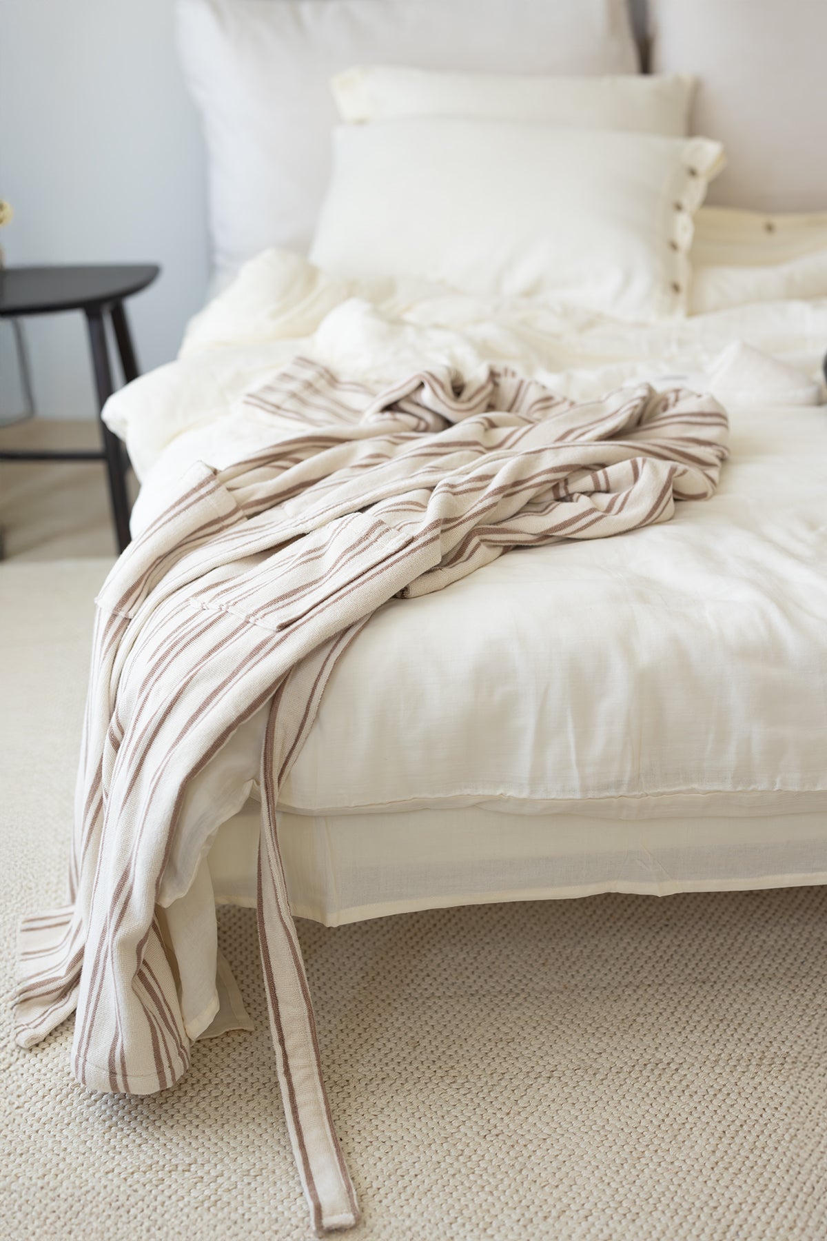 In Lines İpliği Boyalı Kadın Bornoz Mocha