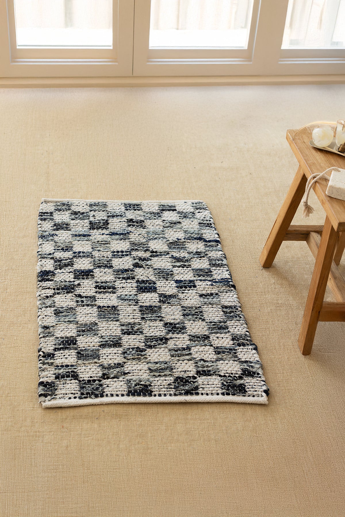 Checker Denim Kilim Ekru/İndigo 60x90