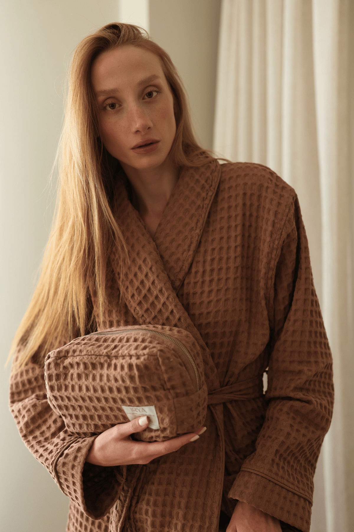 Aura Waffle Havlu Bakım Çantası Kahve